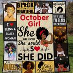 october girl she believed she could so she did quilt blanket great customized blanket gifts for 0
