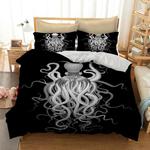 octopus hologram ghost black white duvet cover bedding set d2147433
