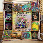old woman hippie never die they just go to pot quilt blanket great customized blanket gifts for 0