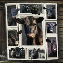 Ooh-Gift Premium Quilt  Farmer  Black Cows  Quilt