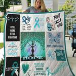 ovarian cancer warrior still here still fighting quilt blanket great customized blanket gifts for 0