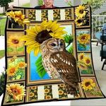 owl sunflower cla0810360q quilt blanket d2480813