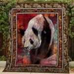 panda painting art quilt blanket great customized blanket gifts for birthday christmas 0