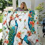 peacock on the tree cherry quilt blanket great customized gifts for birthday christmas 0