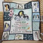 penguin love you always quilt blanket great customized blanket gifts for birthday christmas 0
