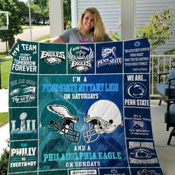 Penn State Nittany Lions & Philadelphia Eagle Quilt Blanket