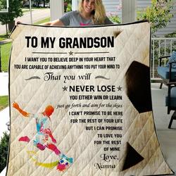 Personalize American Football To My Grandson From Nana Love You For The Rest Of Mine Quilt Blanket Great Customized Gifts For Birthday Christmas Thanksgiving Perfect Gifts For American Football Lover