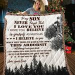 personalized arborist to my son quilt blanket from dad i hope you believe im yourself as much as 0