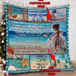 Personalized Baby Girl Beach Life Quilt Blanket