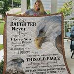 personalized bald eagle to my daughter from mom never forget that i love you quilt blanket great 0