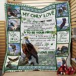 personalized bald eagle to my love from husband wife the day i met you quilt blanket great d2454346