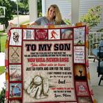personalized baseball to my son from mom you will never lose quilt blanket great customized gifts 0
