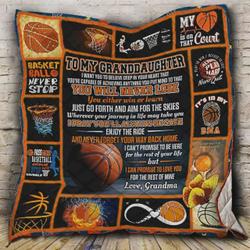 Personalized Basketball To My Granddaughter Quilt Blanket From Grandma I Can Promise To Love You For The Rest Of Mine Great Customized Blanket Gifts For Birthday Christmas Thanksgiving