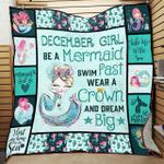 personalized be a mermaid swim fast wear a crown and dream big quilt blanket great customized 0
