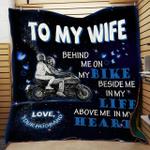 personalized biker to my wife from husband behind me on my bike quilt blanket great customized 0