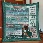personalized black boy to my son quilt blanket from mom today is good day to have great day great 0