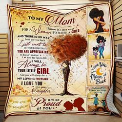 Personalized Black To My Mom From Daughter I Am So Proud Of You Quilt Blanket Great Customized Gifts For Birthday Christmas Thanksgiving MotherS Day