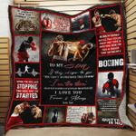 personalized boxing to my son from dad if they whisper to you quilt blanket great customized 0