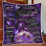 personalized butterfly to my daughter quilt blanket from mom i love you to the moon and back 0
