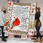 personalized cardinal bird to my daughter quilt blanket from mom smile more worry less great 0