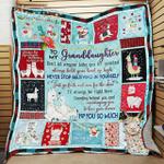 personalized christmas llama to my granddaughter quilt blanket live your dream i love you so much 0