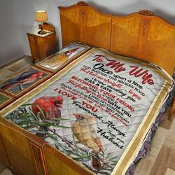 Personalized Couple Cardinal To My Wife From Husband Becoming Your Friend Was A Choice Quilt Great Customized Gifts For Birthday Christmas Thanksgiving MotherS Day