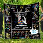 personalized custom name autism mom unbreakable quilt blanket d2418175