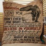 personalized dinosaur to my grandson quilt blanket from grandma i will always be there great 0