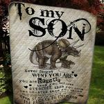 personalized dinosaur to my son from mom never forget who you are quilt blanket great customized 0
