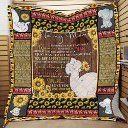 Personalized Elephant To My Mom From Son You Are Aprreciated Quilt Blanket Great Customized Gifts For Birthday Christmas Thanksgiving MotherS Day