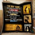 personalized family to my son from mom always remember this quilt blanket great customized gifts 0