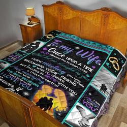Personalized Family To My Wife From Husband I Am Always With You Quilt Great Customized Gifts For Birthday Christmas Thanksgiving MotherS Day
