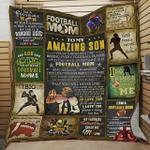 personalized football family to my amazing son quilt blanket from mom love you forever and always 0