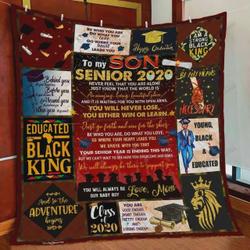Personalized Graduation To My Son Quilt Blanket From Mom You Will Always Be Our Baby Boy Great Customized Blanket Gifts For Birthday Christmas Thanksgiving