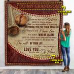 personalized grandma to grandson baseball quilt blanket d2448820