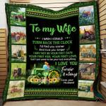 personalized green tractor to my wife from husband turn back the clock quilt great customized 0