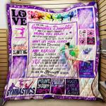 personalized gymnastics to my daughter from mom life is better with gymnastics quilt blanket 0