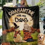 personalized halloween quarantine with my dog quilt dnstyles d2421037