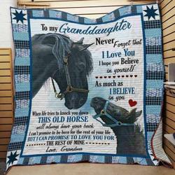 Personalized Horse To My Granddaughter From Grandma This Old Horse Will Always Have Your Back Quilt Meaningful Gifts For Her Great Customized Gifts For Birthday Christmas Graduation