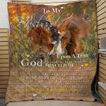 personalized horse to my husband from wife i love you forever and always quilt blanket great 0