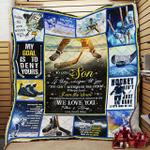 personalized ice hockey to my son from dad mom if they whisper to you quilt blanket great 0