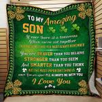 personalized irish to my amazing son from mom dad you are braver quilt blanket great customized 0