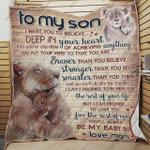 personalized lion to my son from mom i want you to believe quilt blanket great customized gifts 0
