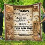 personalized lion to my son from mom never forget that i love you quilt blanket great customized 0