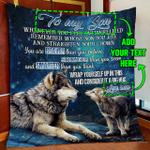 personalized mom to son wolf quilt blanket d2448752
