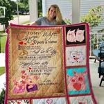 personalized pig to my wife from husband once upon a time quilt blanket great customized gifts 0