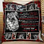 personalized skull to my wife from husband i love you always and forever quilt blanket great 0