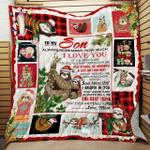 personalized sloth to my son from mom remember how much i love you quilt blanket great customized 0