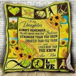 personalized softball to my daughter quilt blanket from mom you are braver than you believe great 0