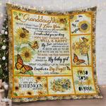 personalized sunflower butterfly to my granddaughter quilt blanket from grandma i love you to the 0